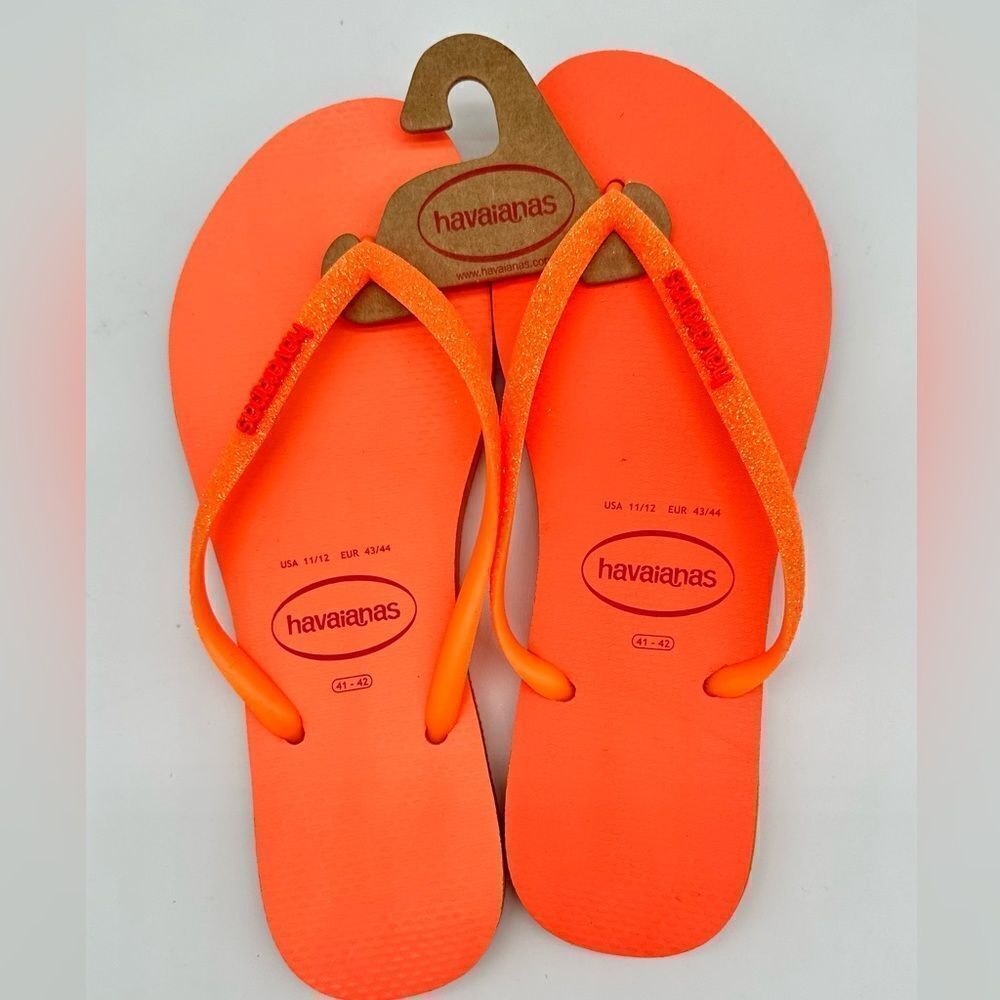 Havaianas orange glitter sandal